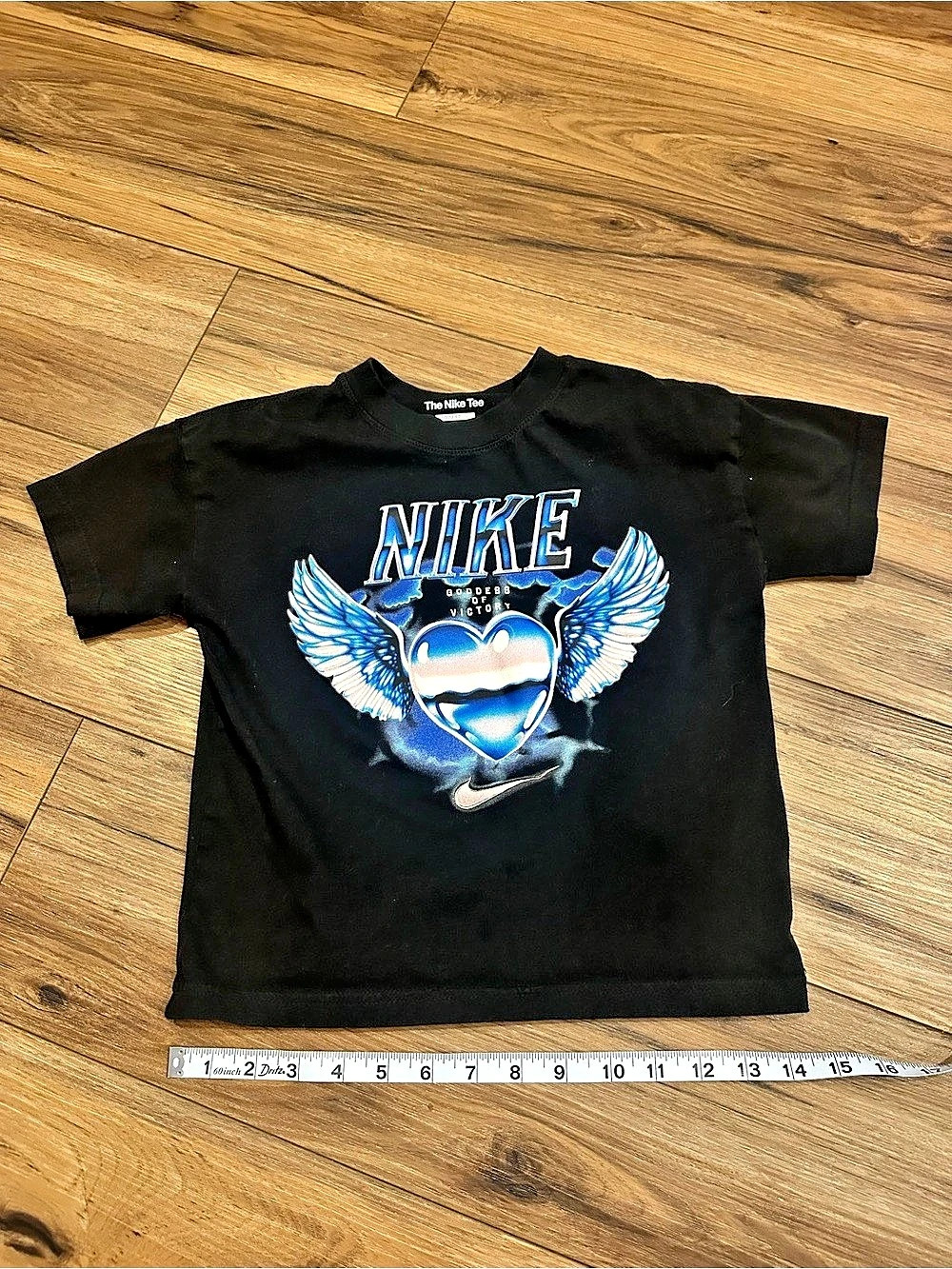 Girls Nike The Nike Tee Graphic Tee Black Size Small